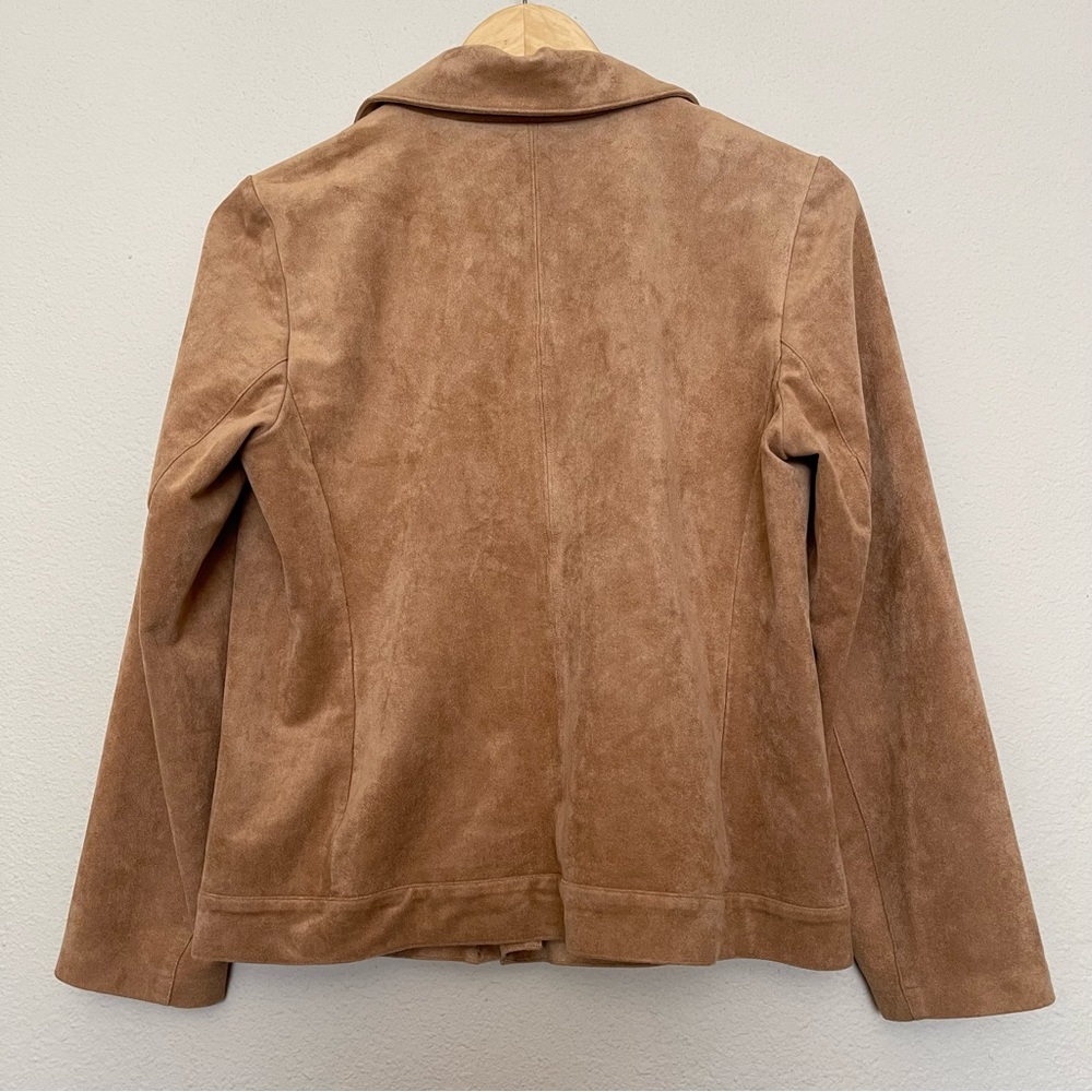 Petite Faux-Suede Moto‎ Camel Jacket - Picture 4 of 16